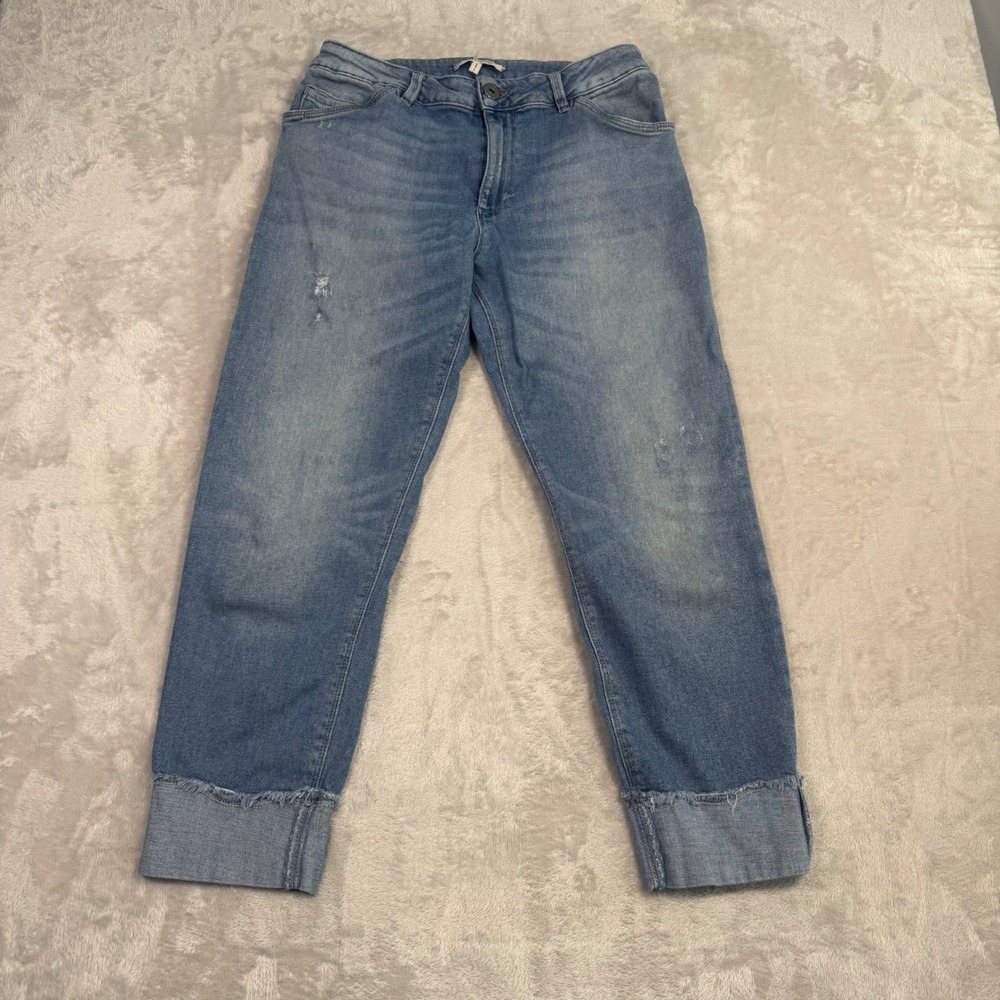 Dorothee Schumacher Womens Cropped Jeans Blue Denim Size M  Waist 29‎ Distressed